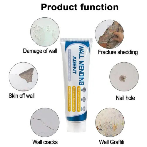 Wall Mending Agent Wall Repair Cream with Scraper Strong Adhesion Mouldproof Water Proof Paint for Wall White Wall Restore Kit