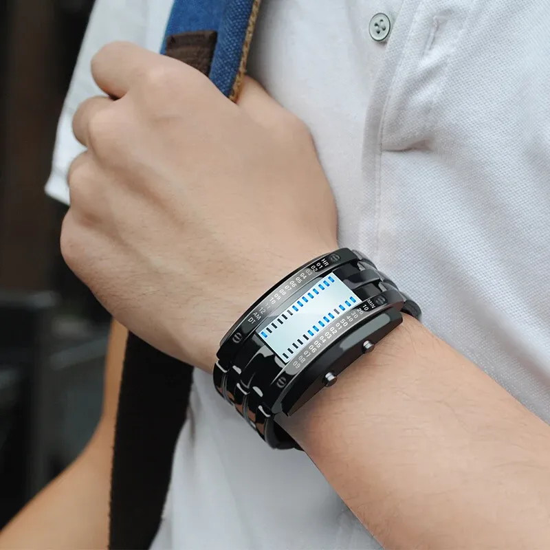 Fashion Men Bracelet Watches Men Sports Watches Men Led Digital Watches Stainless Steel Electronic Watches Men Relogio Masculino