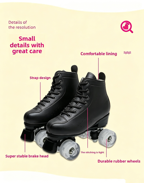 2026 New Roller Skating Shoes Double Row Four Wheel