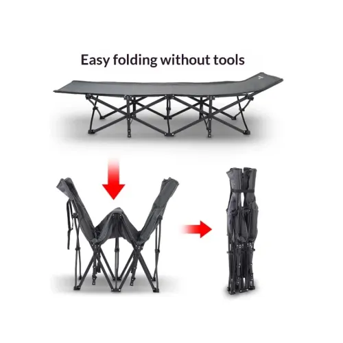 Camping Cot Portable Folding Bed Lightweight Heavy Duty Aluminum Frame Quick Setup Compact Storage Adults Kids Hammock