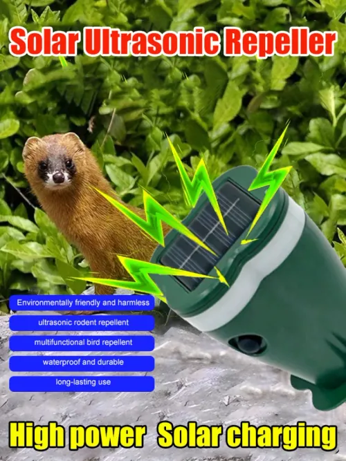 Solar Garden Bird Repeller Outdoor Snake and Mouse Repeller Spiral Ultrasonic Repeller Outdoor Sensor Repellent Device