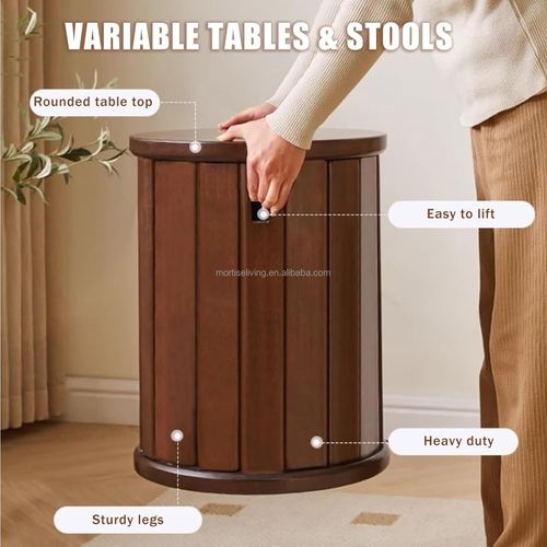 Versatile 4-in-1 Solid Wood Nesting Stool