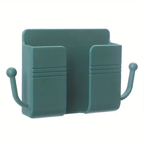 1Pc  Punch Free Wall Mount Phone Plug Holder Mobile Phone Charging Stand Air Conditioner TV Remote Control Storage Box
