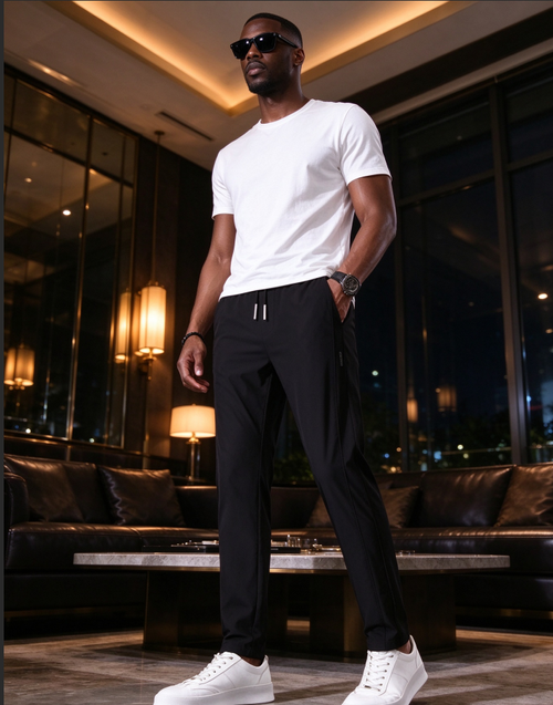 Ice silk pants men's summer ultra-thin mesh quick drying sports casual pants loose plus fat plus size air conditioning pants