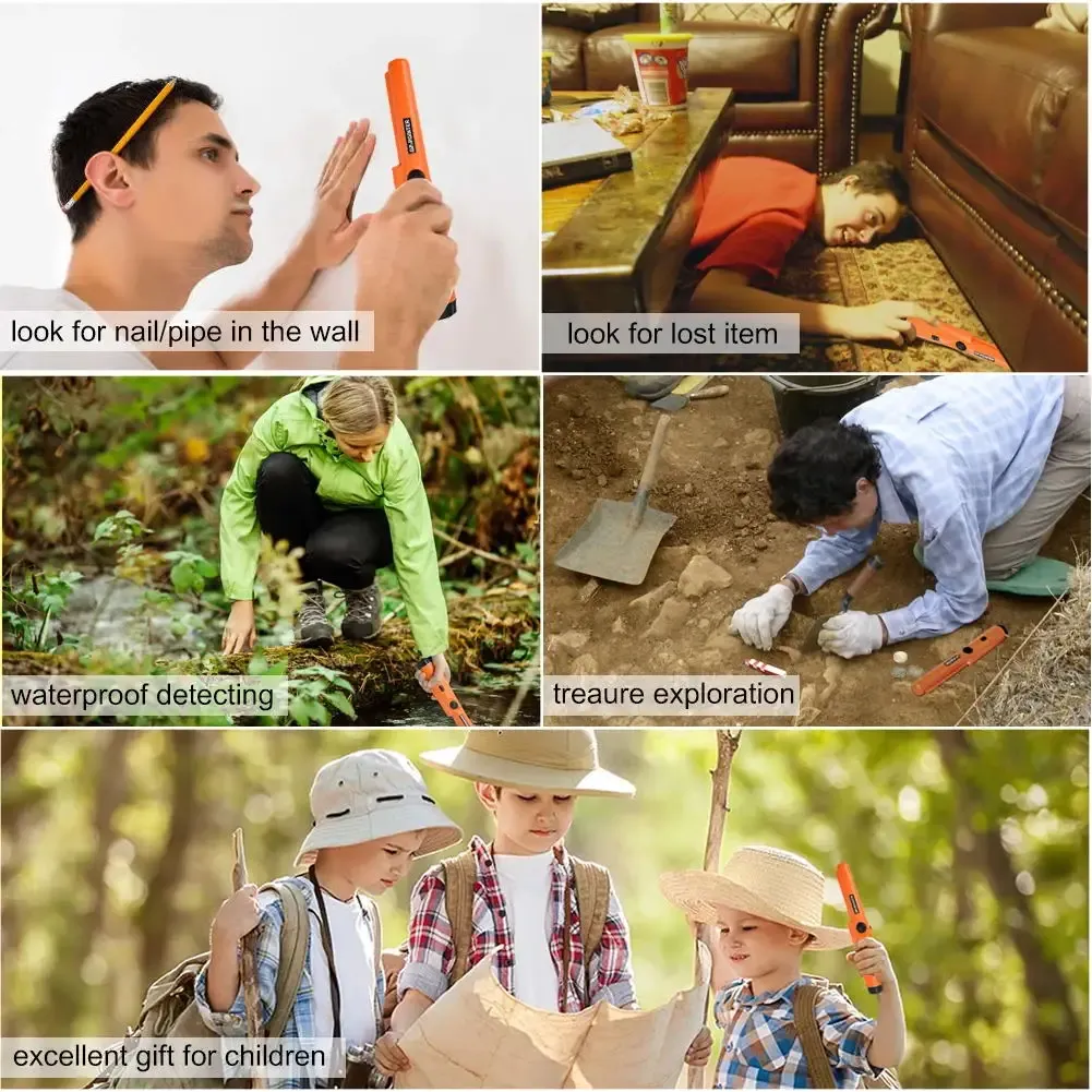 （No battery included by default.）Handheld Metal Positioning Rod Underground Metal Detector GP Pointer Handheld 360° High Sensitivity Gold Diggers Detector Rod