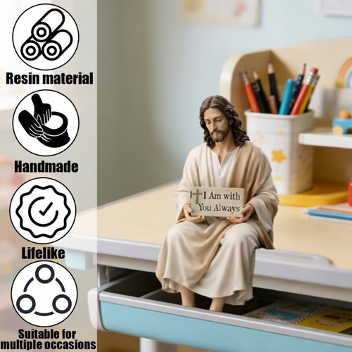 ✨Handcrafted Jesus Figurine✝️Serene Desk Companion🙏