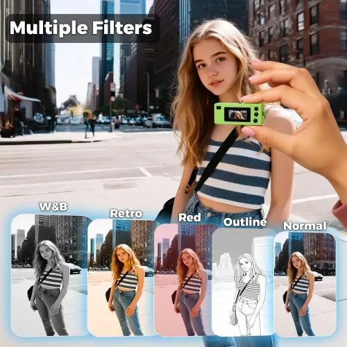 agecam Digital Camera 0.96 Inch Keychain Camera Retro Support Memory Card 1080P Very Small Camcorder Video Recorder with Flash