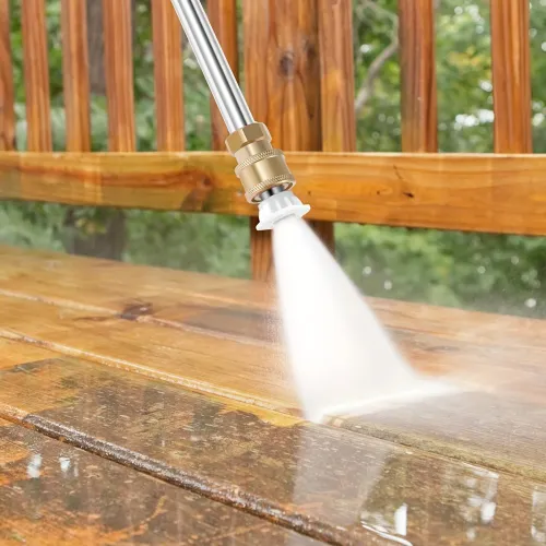 Heavy duty high-pressure cleaning spray bar with two nozzles - a multifunctional garden hose for car and yard cleaning.