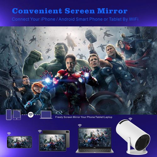 Smart HY300 Projector 1080P HDR10 4K Supported Portable Mini WiFi Bluetooth Projector with Screen Mirroring Outdoor Movie Theate