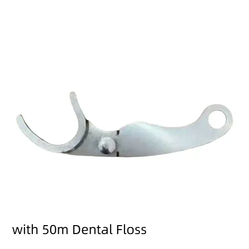 Includes 50m of dental floss Stainless steel dental floss