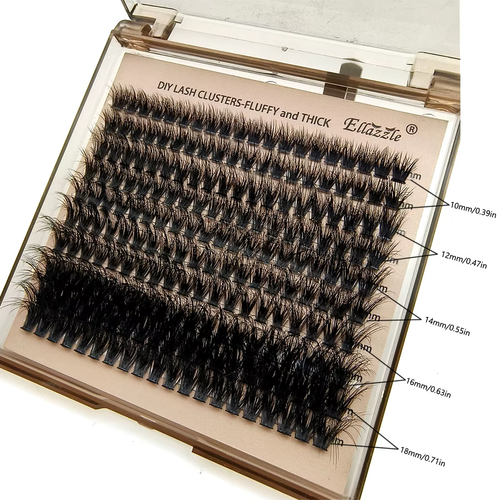 Fluffy Thick Lash Clusters DIY Eyelash Extension 10-18MIX D Curl Lash Clusters 100D Wispy Individual Eyelash Extensions Clusters