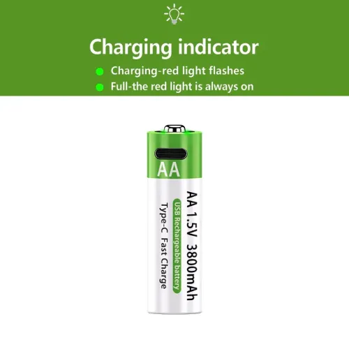 NEW 3800mAh 1.5V Lithium-ion AA USB Rechargeable Batteries with Data Cable and Storage Box