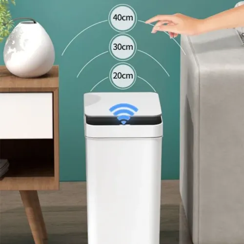 Minimalist Smart Sensor Trash Can 3.2Gal Touch‑Free Auto Open Close Odor‑Sealed