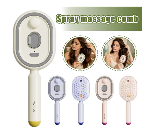 Multi Functional Spray Massage Hair Comb Detangling Brush With Sprayer And Red Light Therapy For Scalp Massage Daily Hair Care