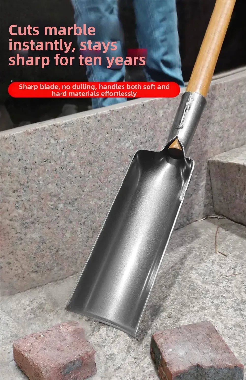 Thickened Manganese Steel Small Shovel Hole For Soil Planting Flowers Mountain Herd Agricultural Tools