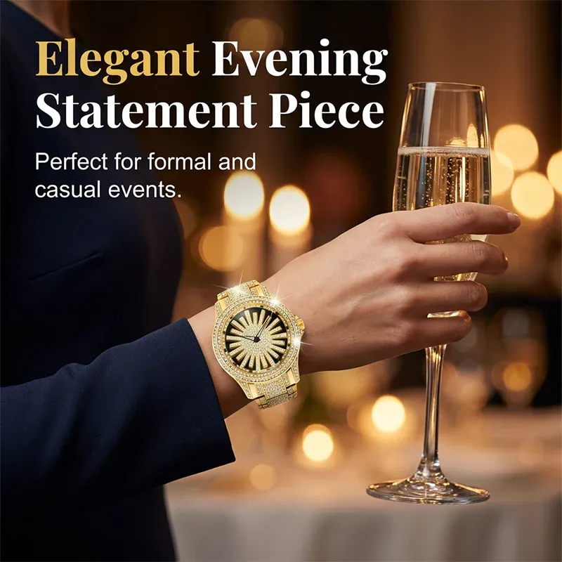 ⌚ 40% OFF NOW! ⚡Men's Iced-Out Rotating Dial Watch