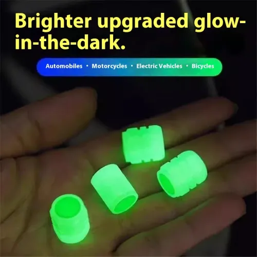 Luminous Plastic Valve Caps For Car Motorcycle Bicycle Electric Vehicle Tire Valves Glow In The Dark Motorcycle Equipment Parts