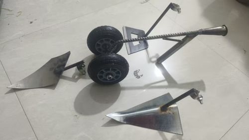 Three-in-one garden land weeding hoe agricultural manual two-wheeled farm tool steel forged digging tool double wheel