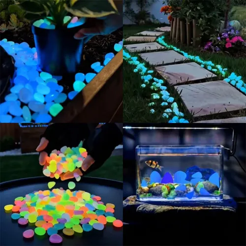 200pcs Colorful luminous garden stone