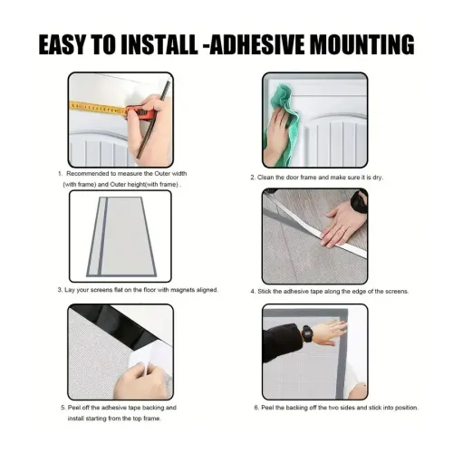 Automatic silent closing anti-mosquito bite black magnetic door curtain