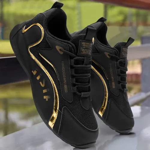 Men's new mesh casual, fashionable, lightweight, comfortable, breathable sports shoes BLACK