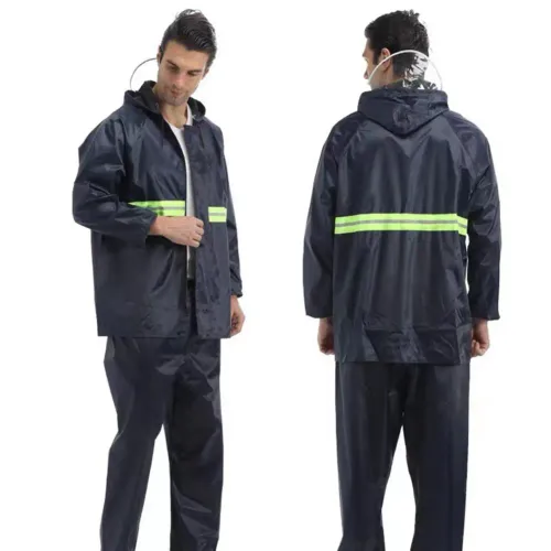 2-in-1 Outdoor Rain Gear: Reflective Safety Raincoat Set for Hiking, Cycling, and Work