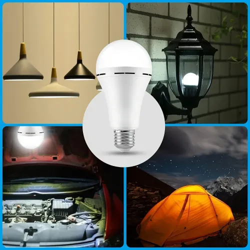 LED Rechargeable Bulb Light  15w 1200ma Emergency Bulb  for Home Power Outdoor Camping Failure Porch Garden Lamp