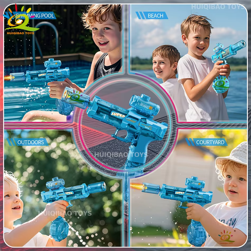 Electric Pulse Water Gun Simulated Flame Sensor Light Fully Automatic Fights Toy Water Pistol Outdoor Beach Toys Adult
