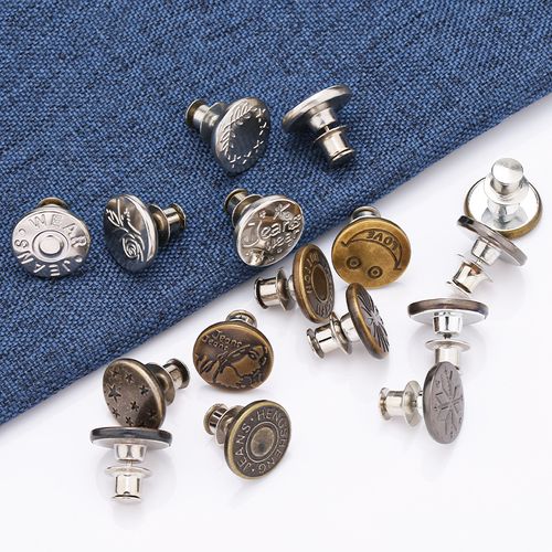 30-Piece Mixed Metal Buttons Set – Adjustable & Detachable in Bronze & Silver