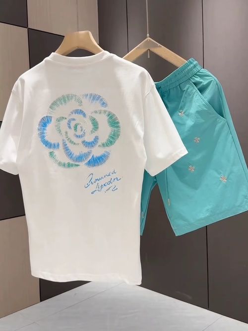 Summer Casual Cotton T-shirt Men's Short Sleeve Print Half Sleeve Small Collar Couple's Breathable Comfortable Non-ironing