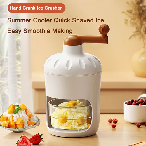 Home Ice Maker Complete Machine Washable Stainless Steel Blade ABS + Stainless Steel White Houseware Manual Ice Crusher