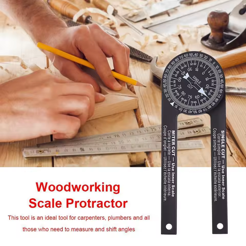 Miter Saw Protractor,Aluminum Protractor Angle Finder High Precision Inside & Outside Miter Angle Finder for Carpenters,Plumbers
