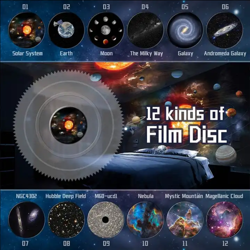 13 in 1 Planetarium Galaxy Star Projector Rotating Nebula Timing Starry Night Light