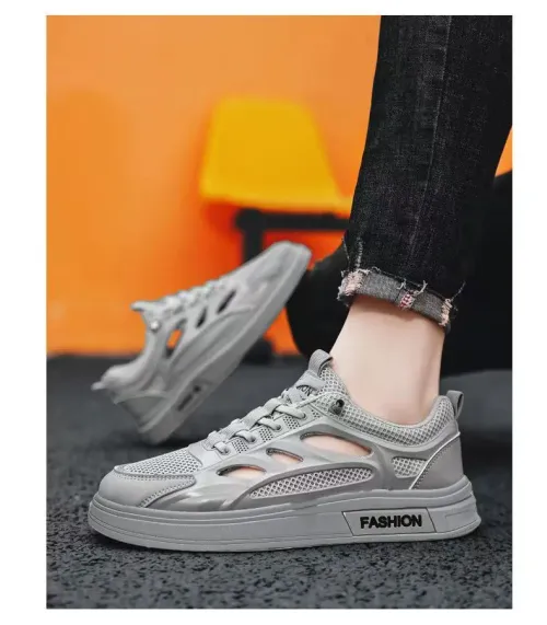 Summer Hallow Breathable White Mesh Shoes for Men Wading Stream Tracing Shoes Male Fashion Casual Board Shoe Man