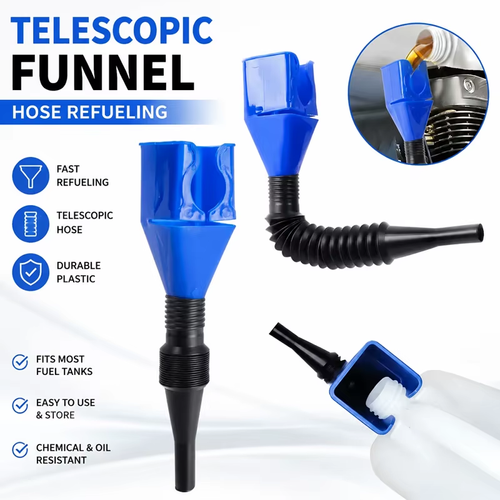 15 Pcs Telescopic Plastic Refueling Funnel With Filter Car Motorbike Oil Change Gasoline Tank Filling Liquid Conveying Funnel Tool
