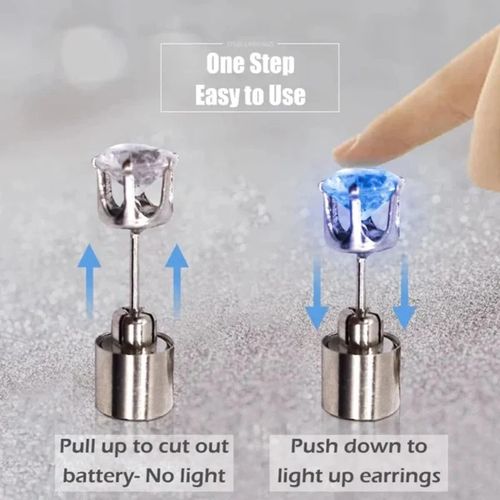 A pair Stylish LED-illuminated crown earrings