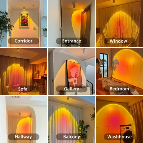 Foldable 350°Rotating Shapes of hills Sunset Lighting Ambience Lamps