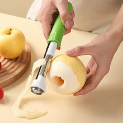2 in 1 Fruit Core Remover Stainless Steel Rust-proof Fruit Peeler Anti Slip Handle Anticorrosive Fruit Pitter Pear