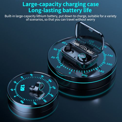 M10 Wireless Earphones 9D Stereo - 3500mAh Charging Box Sports Waterproof TWS Bluetooth Headphones with Microphone