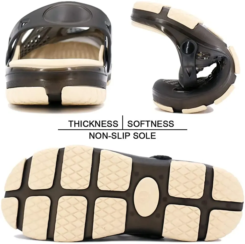 Men's lightweight slip-on sandals, indoor non-slip, outdoor beach casual, daily wear, comfortable slip-on shoes, fashionable