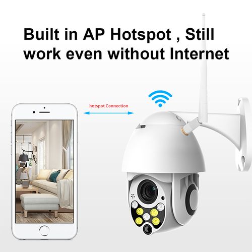 Outdoor and indoor wireless camera with ultra high definition and 320 degree pan tilt rotation
