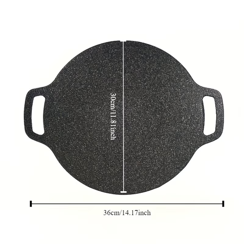 Portable Iron Cooking Plate for Home - Nonstick Round Griddle Pan