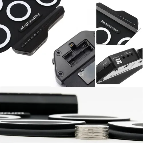 New Folding Silicone Hand Roll USB Electronic Drum Portable Practice Drums Pad Kit With Drumsticks Sustain Pedal