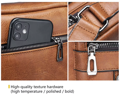 Men's Genuine Leather Crossbody Shoulder Bag