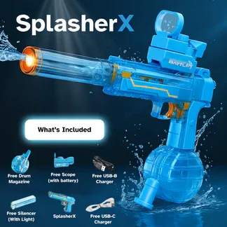 Simulated Firing and Recoil Electric Water Gun Toys Automatic Sensor Lights Water Pistol Summer Outdoor Beach Toy