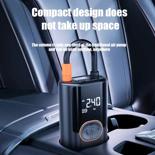 Electric Air Pump 4000mAh Rechargeable Inflatable Car Tire Inflator Wireless Charging Digital Display Air Compressor Pump