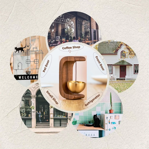 Dopamine-Style Magnetic Wooden Wind Chime Doorbell