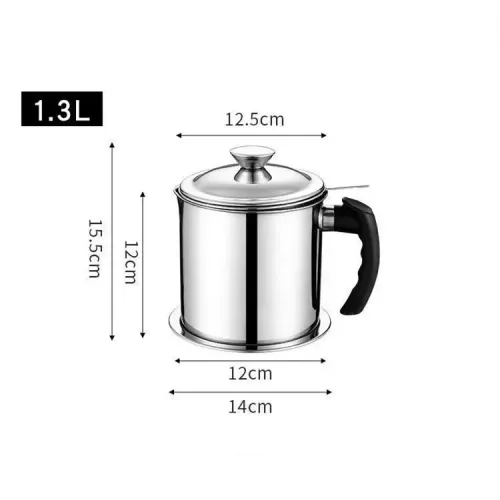 1.3L Kitchen Cooking Tools Oil Filter Storage Tank Grease Filter Pot Oil Filter Container Restaurant Kitchen Tray Oil Pot