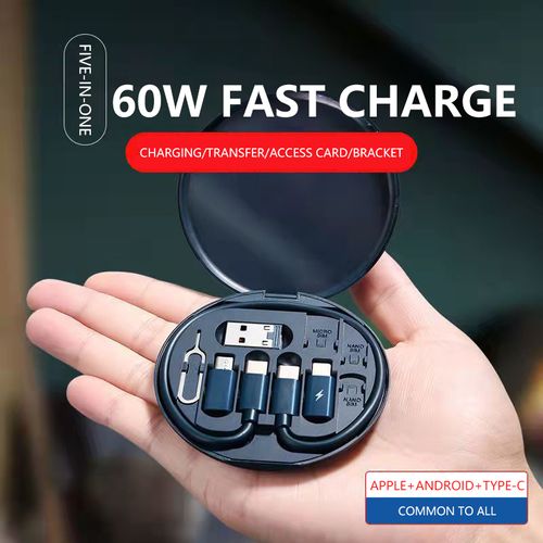 TechMate (5 in 1 Charger, SIM Tool & Holder)