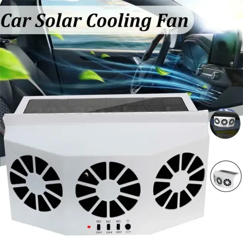 Universal Solar Power Energy Three Fans Electric Car Vehicle Window Cooling Mounted Exhaust Car Fans